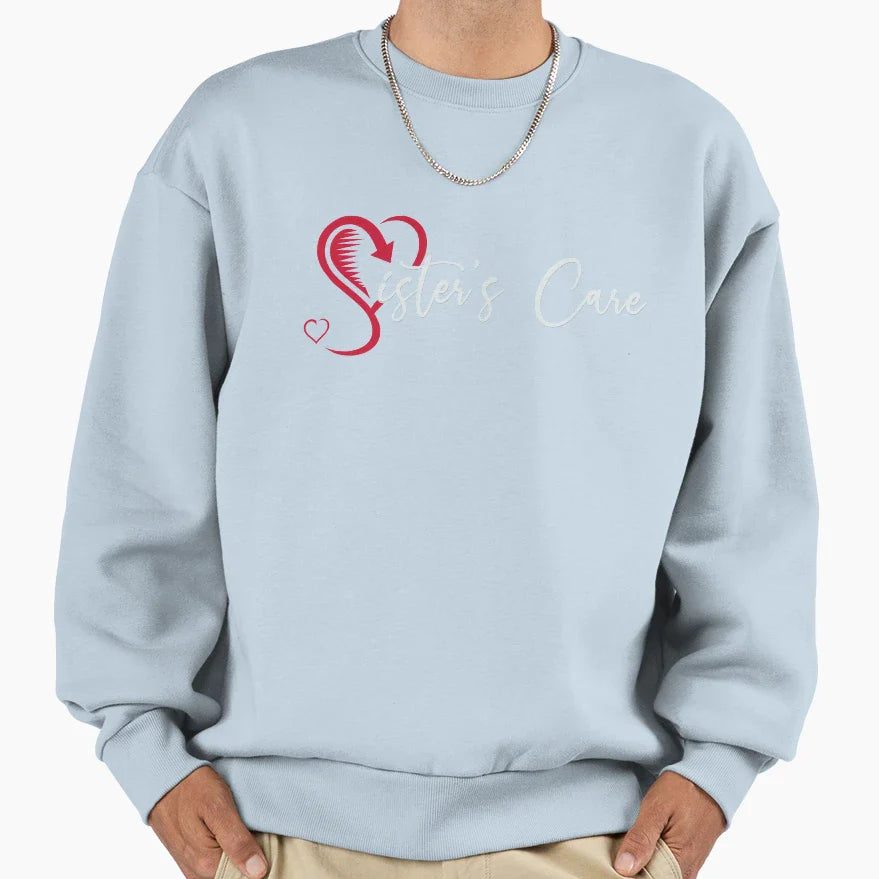 Sisters Care Gift Sisters This Sweatshirt - Graphic Print for Adults