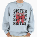 Football Sister Coquette Bow Teen Sweatshirt - Minimalist Print for Adults