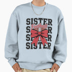Football Sister Coquette Bow Teen Sweatshirt - Minimalist Print for Adults