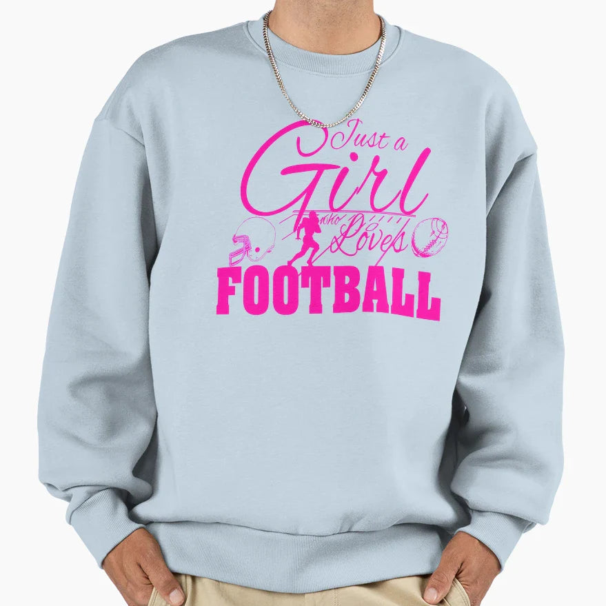 Just Who Loves Football Sweatshirt - Fun Novelty Design Men Women
