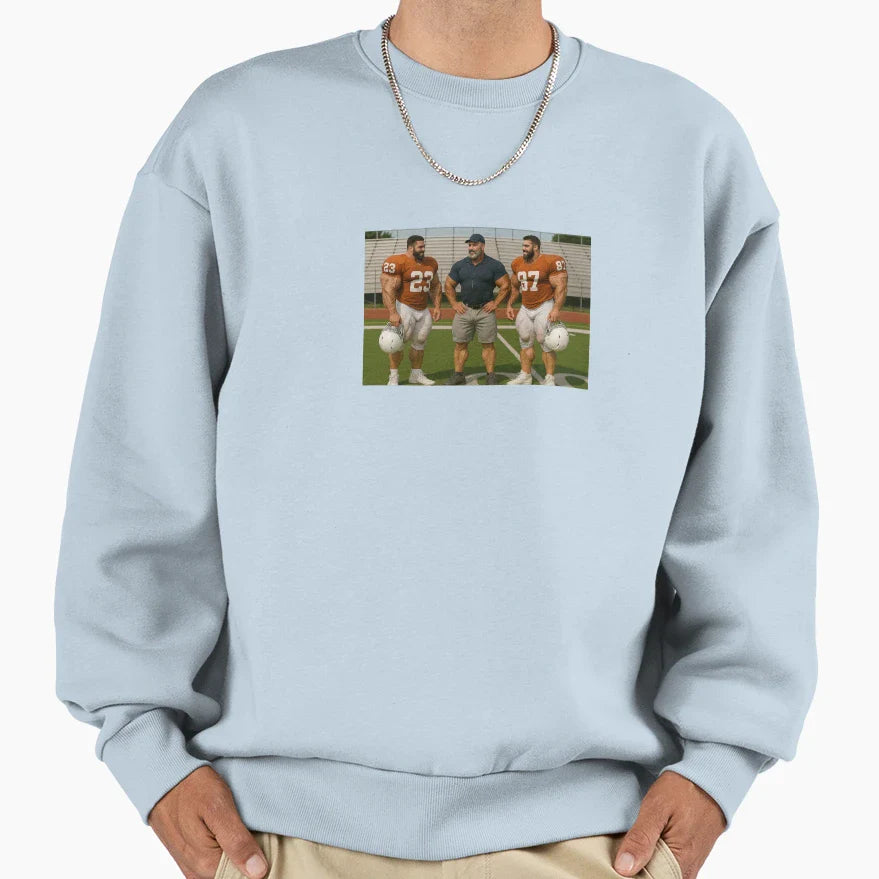 Bodybuilding Football Players Sweatshirt - Casual Everyday Wear Men Women