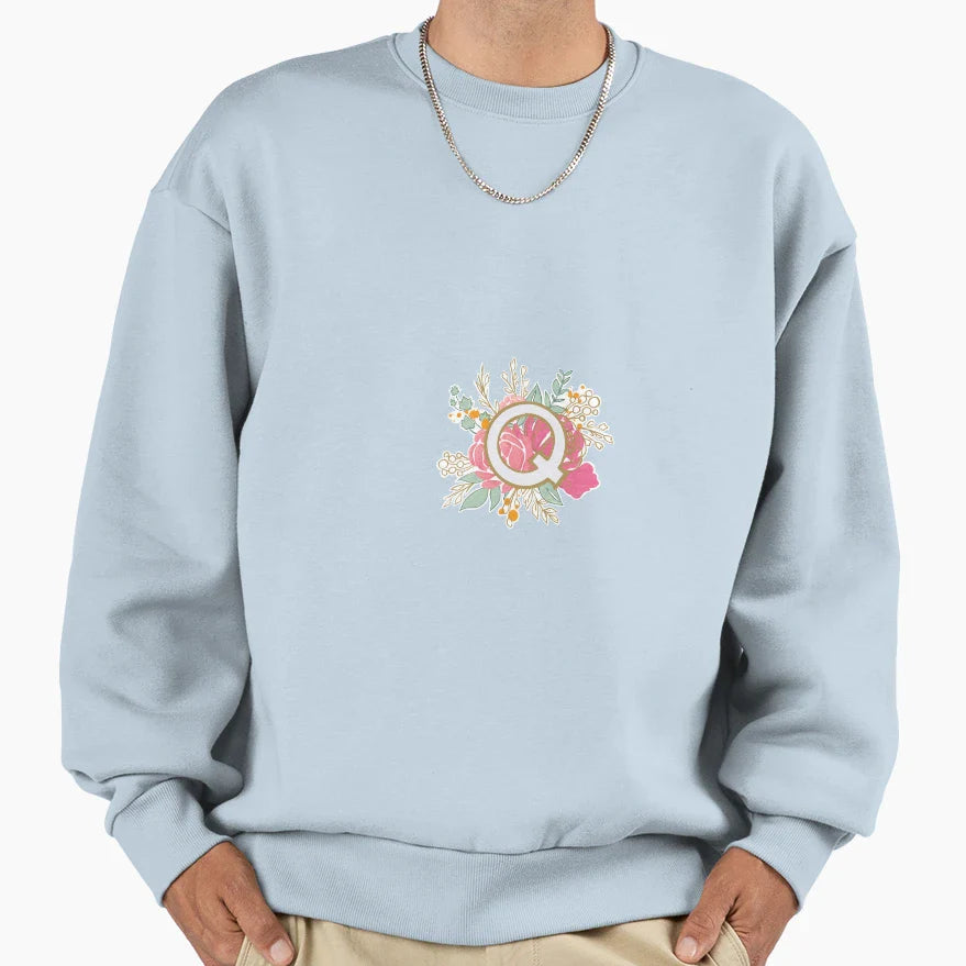 Flower Q Sweatshirt - Graphic Print Men Women