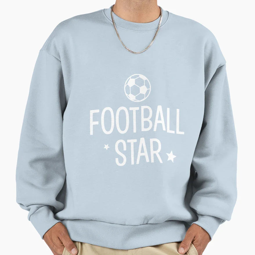 Football Star Sweatshirt - Graphic Print Unisex
