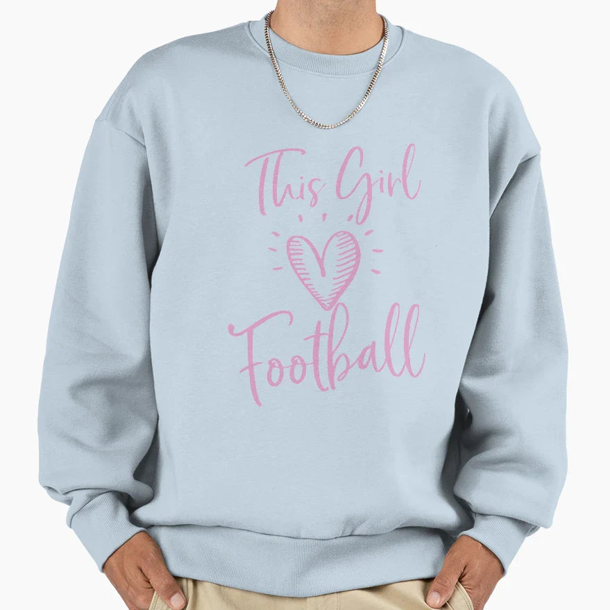 This Loves Football Sweatshirt - Minimalist Print for Adults