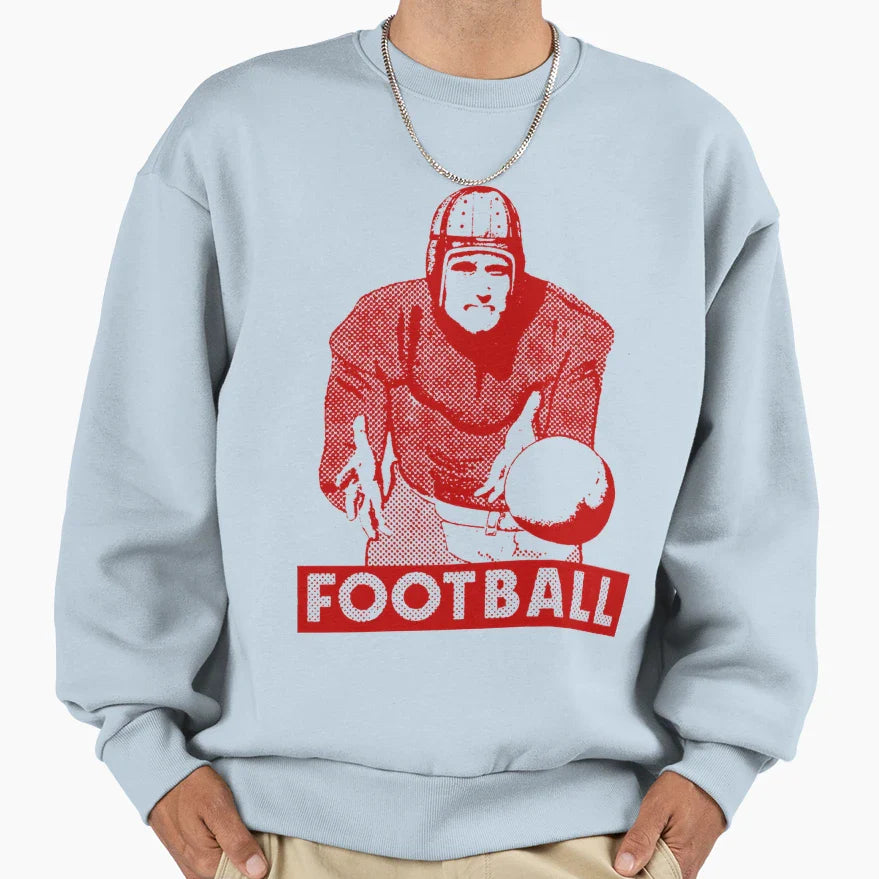 1930 Football Player Sweatshirt - Graphic Print Unisex