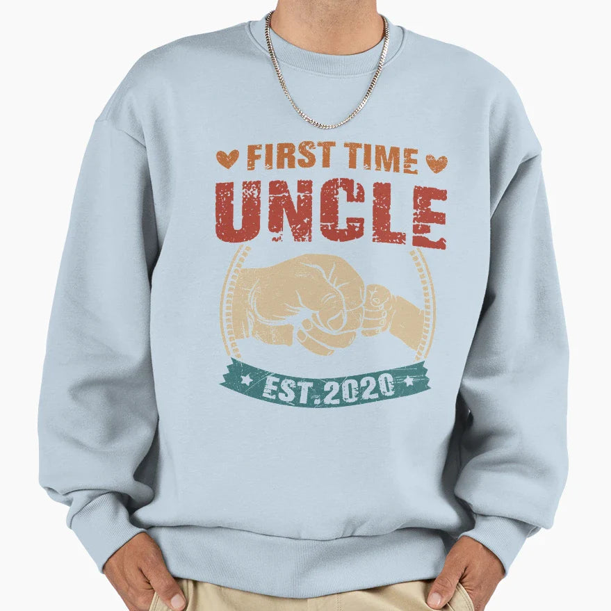First Time Uncle Est 2020 Sweatshirt - Aesthetic Graphic Unisex