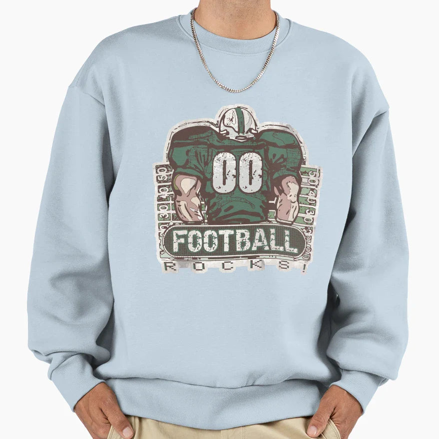 00 Football Rocks Green Team Sweatshirt - Casual Everyday Wear for Adults
