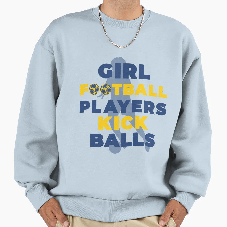 Football Players Kick Balls Sweatshirt - Minimalist Print Men Women