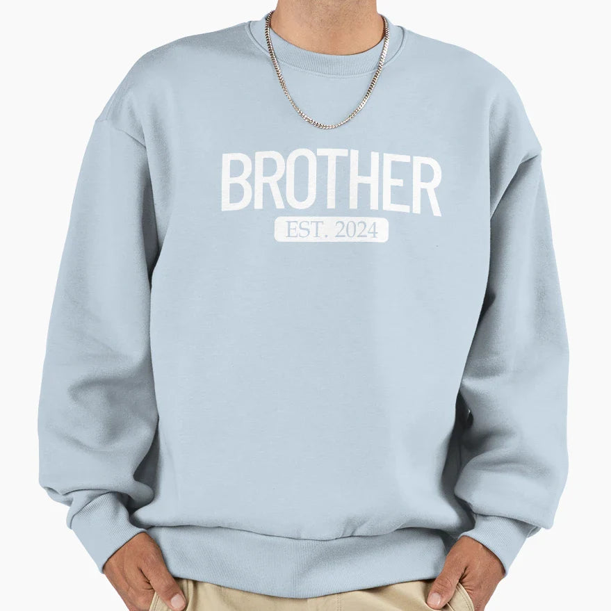 Brother Est 2024 New Bigger Brother Sweatshirt - Trendy Graphic for Adults