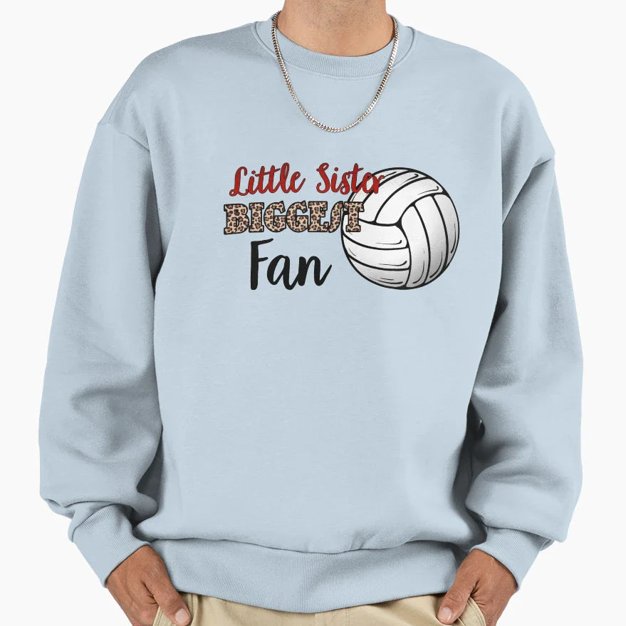 Volleyball Little Sister Biggest Fan Sweatshirt - Trendy Graphic Men Women