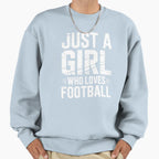 Just Who Loves Football Sweatshirt - Graphic Print for Adults