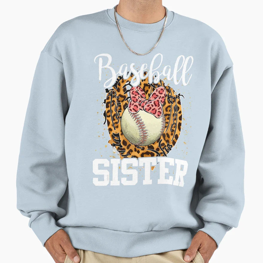 Baseball Sister Mothers Day Sweatshirt - Minimalist Print for Adults