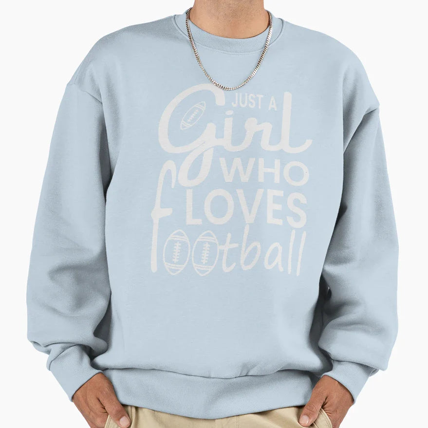 Just Who Loves Football Sweatshirt - Minimalist Print Unisex