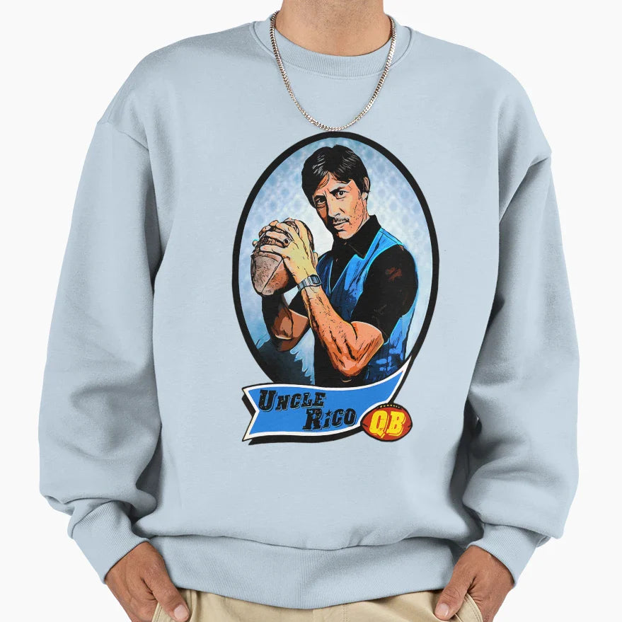 Uncle Rico Qb Football Card Sweatshirt - Unique Graphic for Adults