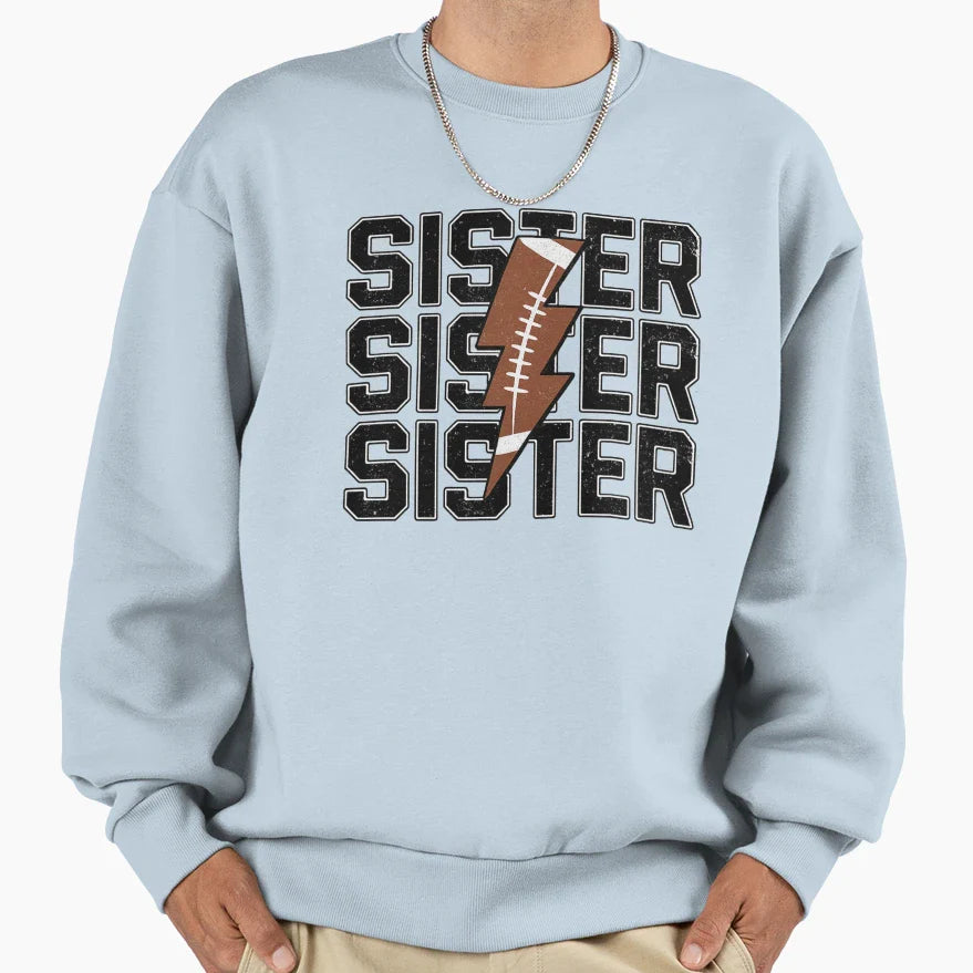 Grunge Lightning Bolt Sister Sweatshirt - Aesthetic Graphic Unisex
