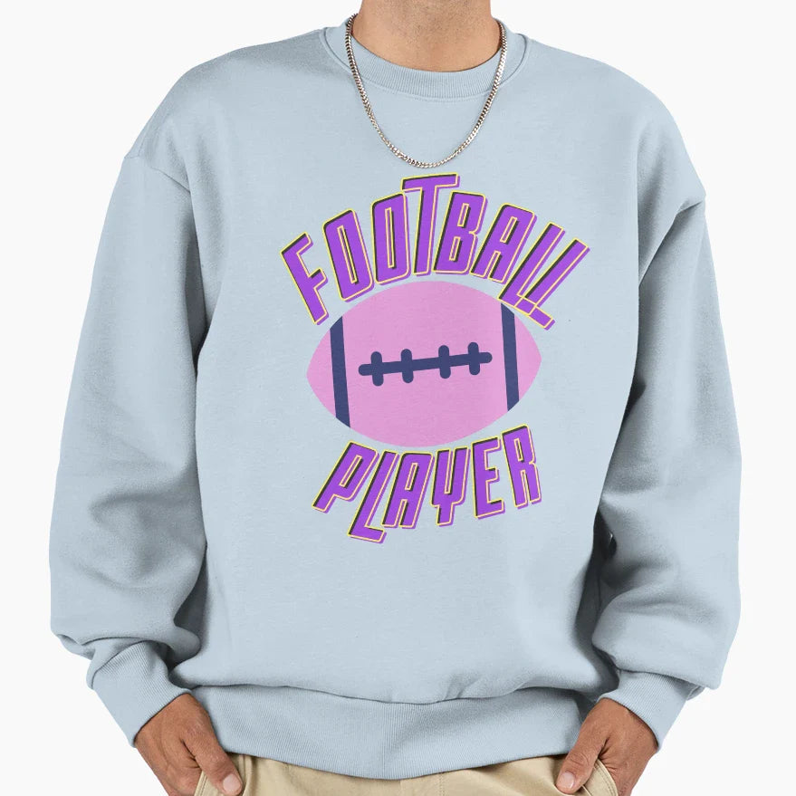 Football Player Football Game Sweatshirt - Aesthetic Graphic Unisex