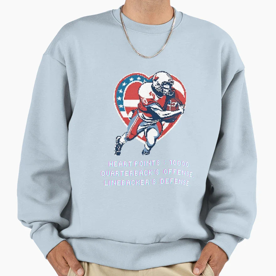 Valentines Day Football Video Sweatshirt - Casual Everyday Wear for Adults