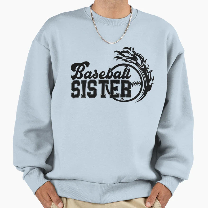 Baseball Sister Sweatshirt - Casual Everyday Wear for Adults
