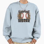 Baseball Sister Leopard Funny Mothers Sweatshirt - Streetwear Style Unisex