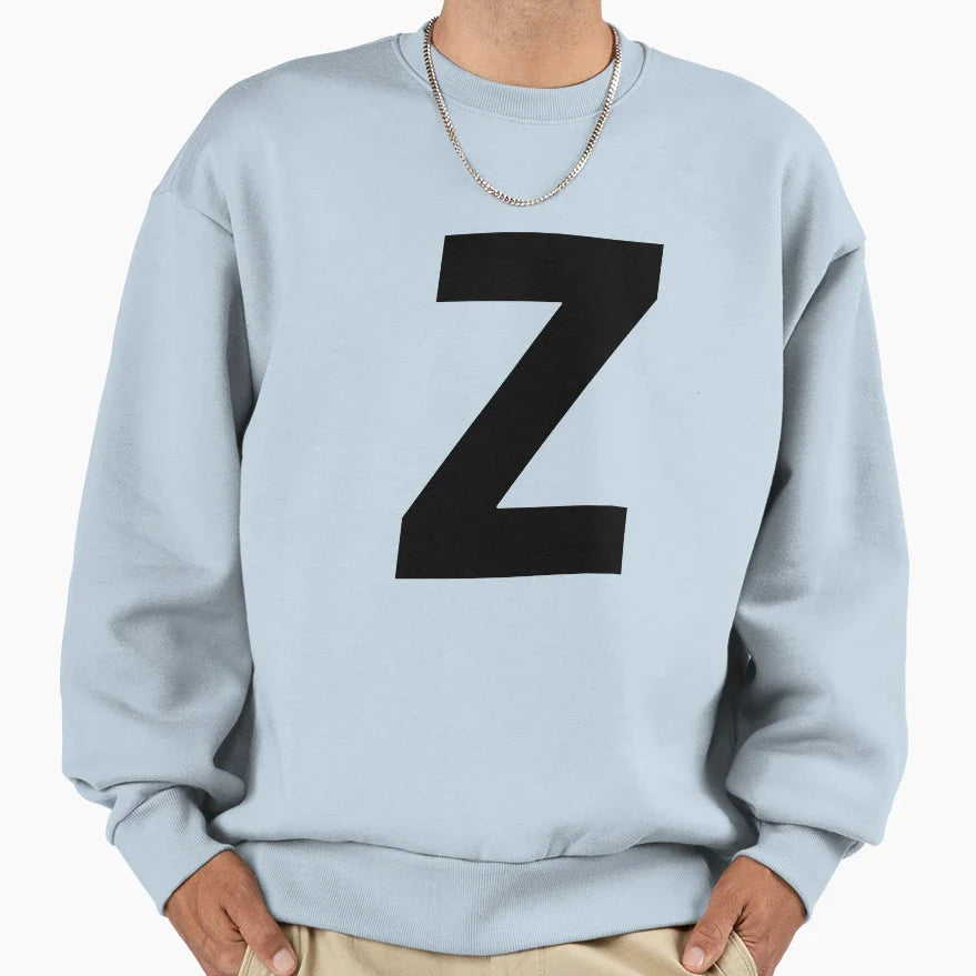 Z Word Letter Zz Zeta Zzz Zet Letra Z Sweatshirt - Trendy Graphic Unisex