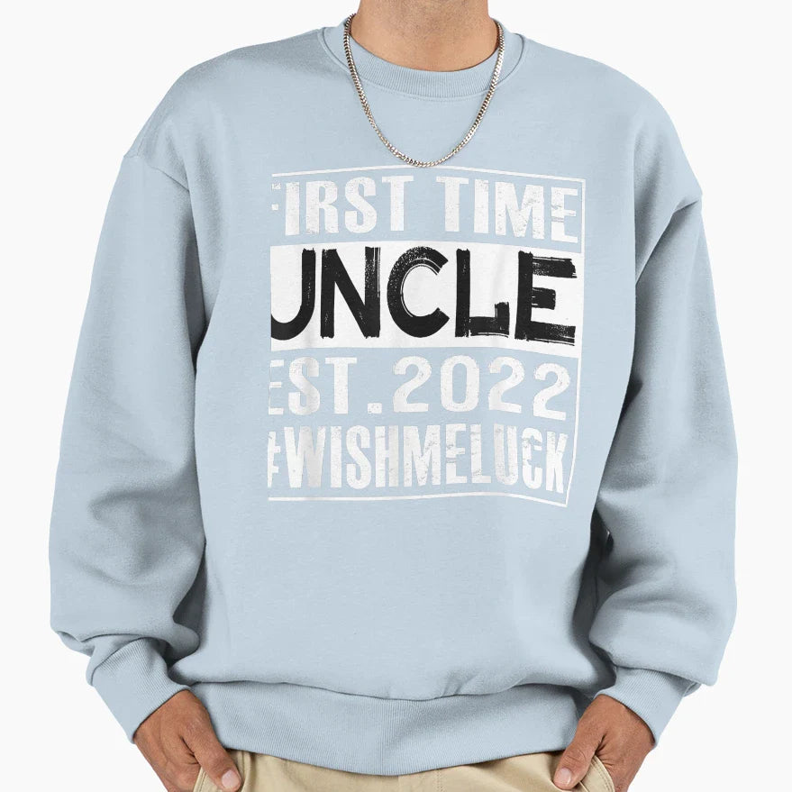 Mens First Time Uncle Est 2022 Promoted T-Shirt - Graphic Print Men Women