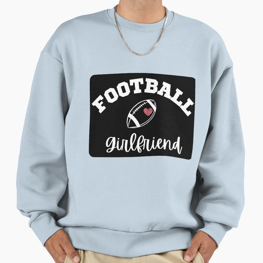Football Girlfriend Heart Sweatshirt - Streetwear Style Unisex