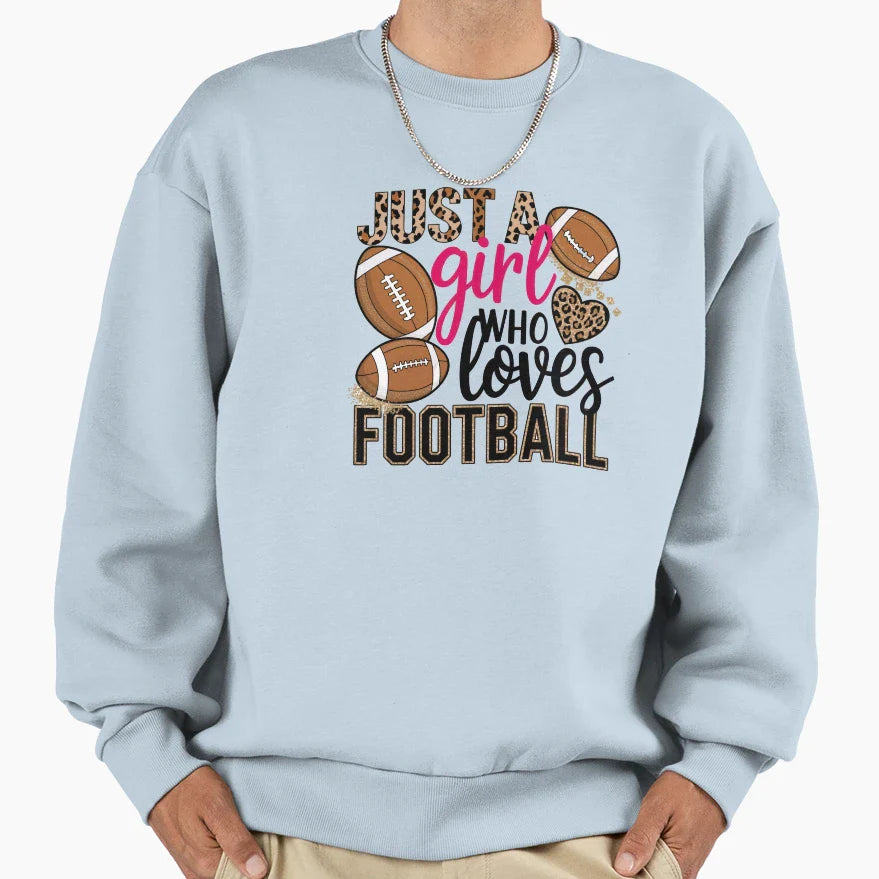 Just Who Loves Football Sweatshirt - Novelty Apparel Unisex