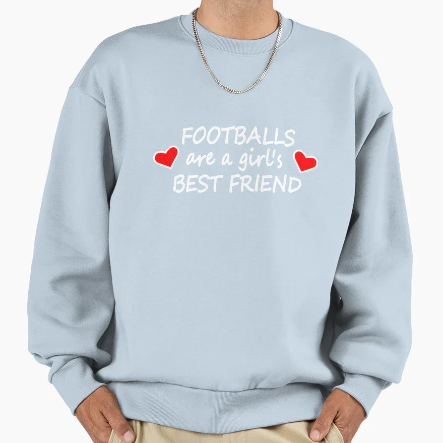 Footballs Are Best Friend Sweatshirt - Custom Art Print for Adults