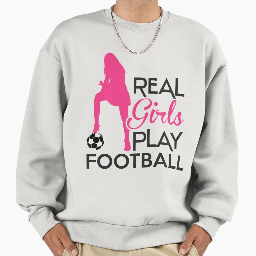 Real Play Football Sweatshirt - Fun Novelty Design for Adults