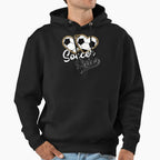 Leopard Soccer Sister Heart T-Shirt - Graphic Print for Adults