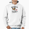 Baseball Sister Leopard Heart Funny Hoodie - Fun Novelty Design for Adults