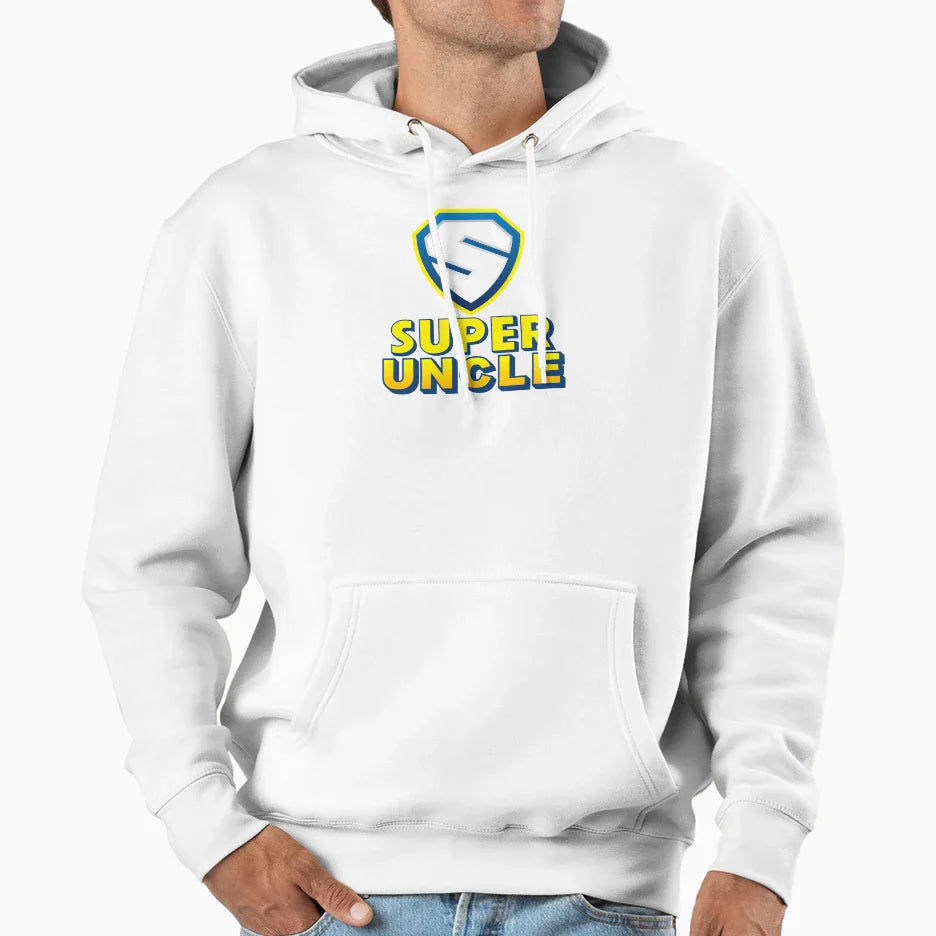 Super Uncle Super Hero Hoodie - Minimalist Print for Adults