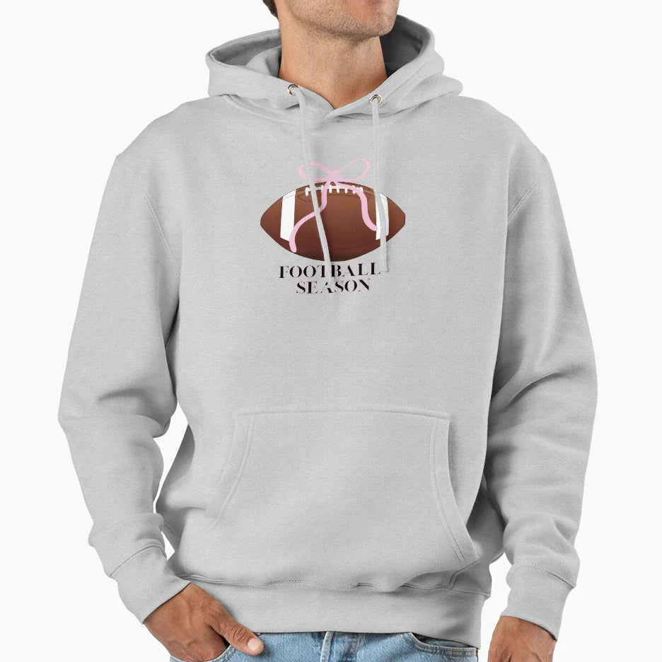 Girly Football Season Hoodie - Unique Graphic Unisex