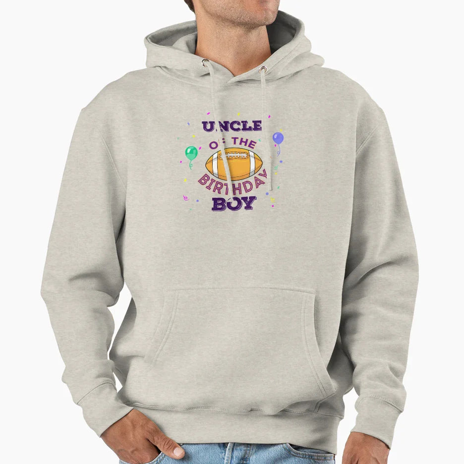 Uncle American Football Birthday Dark Hoodie - Unique Graphic for Adults