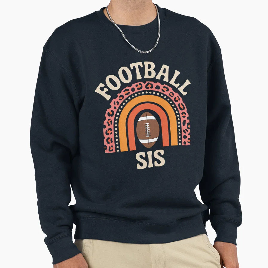 Leopard Sister Football Family Sweatshirt - Casual Everyday Wear Men Women