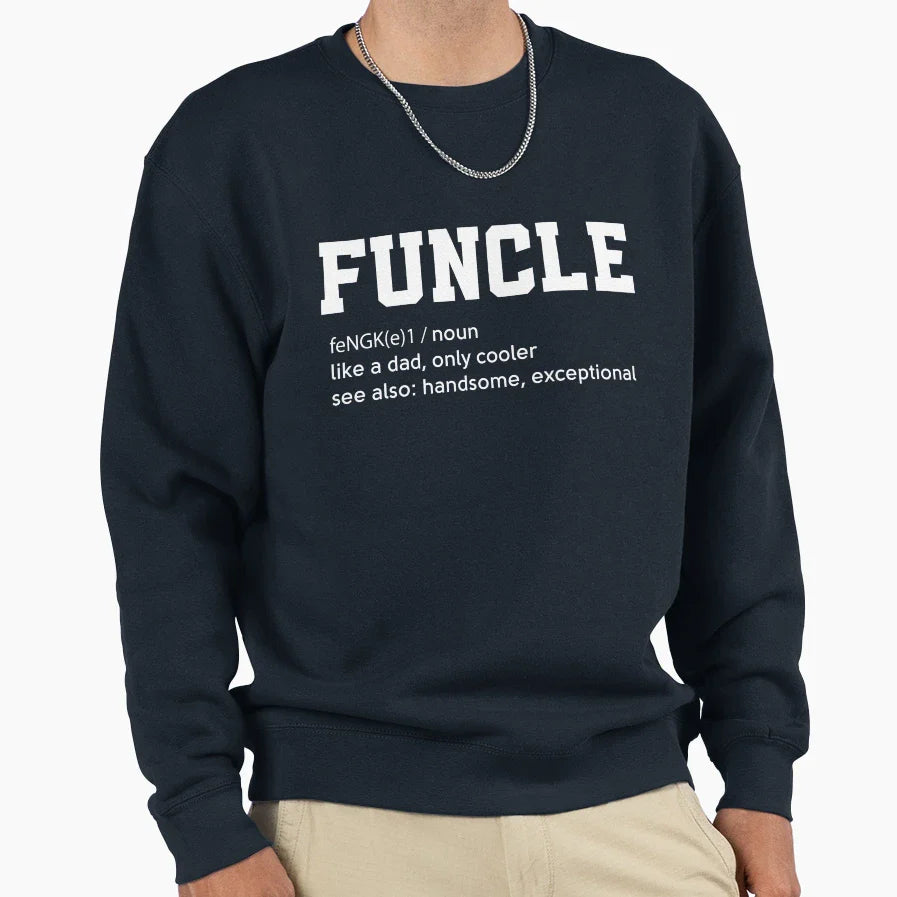 Mens Funcle Funny Uncle Definition T-Shirt - Minimalist Print for Adults