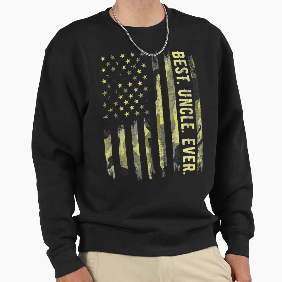 Mens Best Uncle Ever Veteran Uncle Sweatshirt - Aesthetic Graphic Unisex