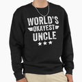 Worlds Okayest Uncle Funny Uncle Sweatshirt - Minimalist Print for Adults