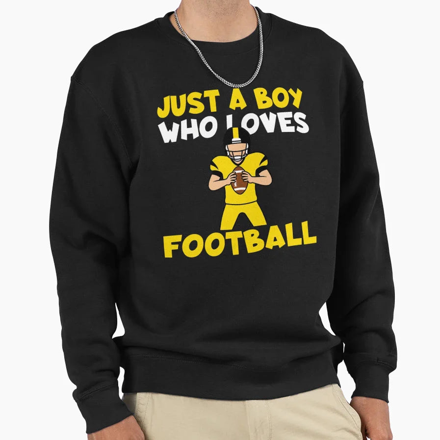 Just Who Loves Football Sweatshirt - Graphic Print Unisex
