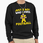 Just Who Loves Football Sweatshirt - Graphic Print Unisex