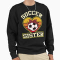 Soccer Sister Heart Sweatshirt - Aesthetic Graphic for Adults
