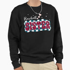 Baseball Sister Checkered Leopard Sweatshirt - Unique Graphic for Adults