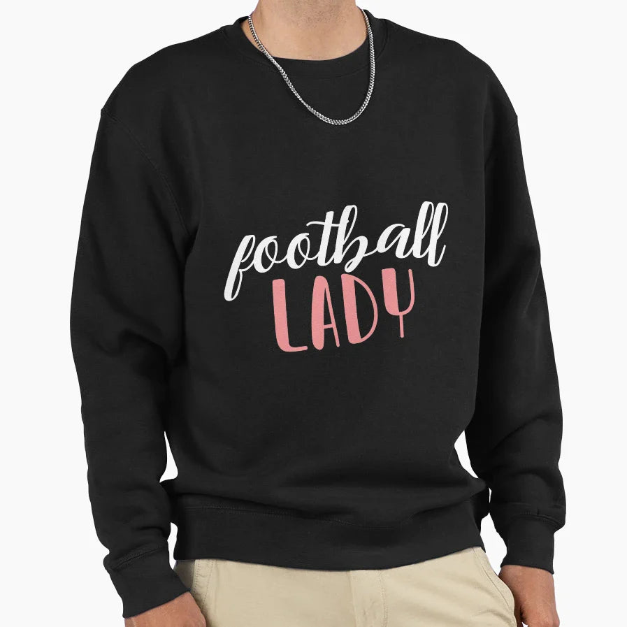 Football Lady Football Sweatshirt - Trendy Graphic for Adults
