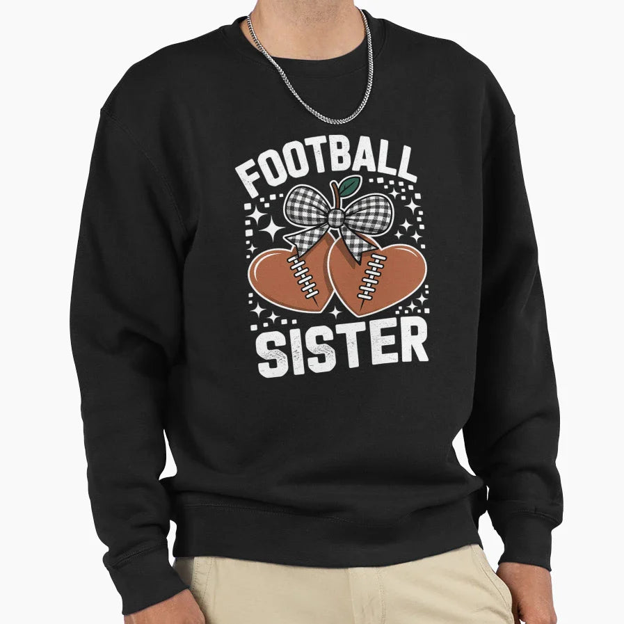 Football Sister Cherry Coquette Bow Sweatshirt - Novelty Apparel Men Women