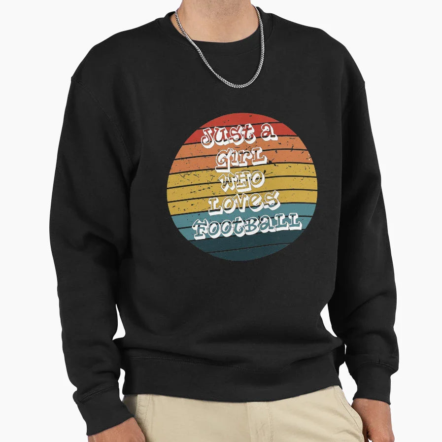 Just Who Loves Football Sweatshirt - Unique Graphic Unisex