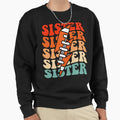 Football Sister Groovy Lightning Bolt Sweatshirt - Streetwear Style Unisex