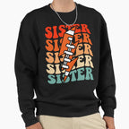 Football Sister Groovy Lightning Bolt Sweatshirt - Streetwear Style Unisex