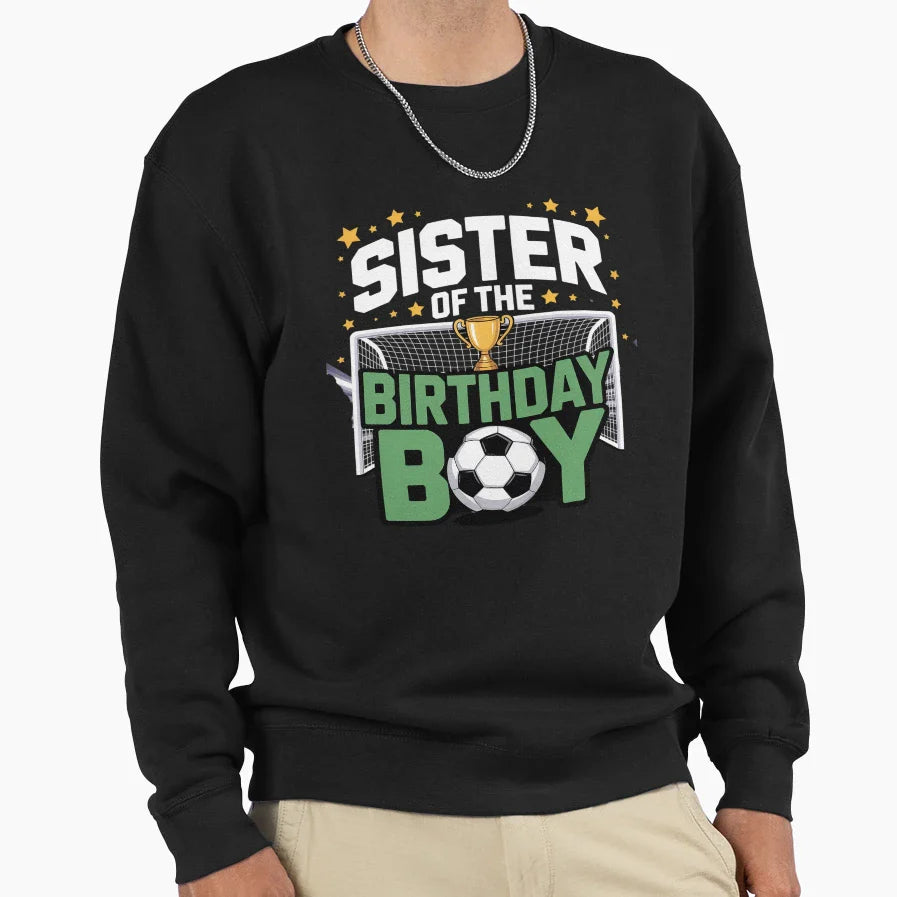 Soccer Sister Birthday Party Soccer Sweatshirt - Minimalist Print Unisex