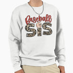 Baseball Sis Leopard Sports Sweatshirt - Fun Novelty Design for Adults