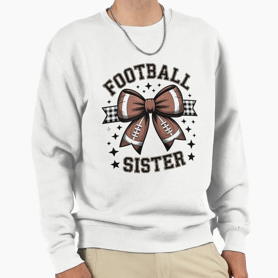 Coquette Bow American Football Sister Sweatshirt - Novelty Apparel Unisex